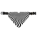 Black And White Circle Illusion Print Over The Collar Dog Bandana