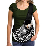 Black And White Circle Illusion Print Pet Sling Carrier