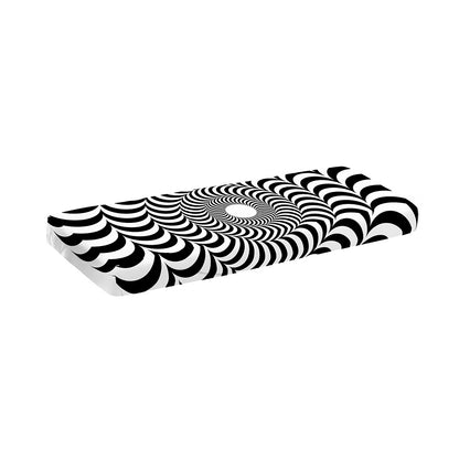 Black And White Circle Illusion Print Piano Keyboard Cover