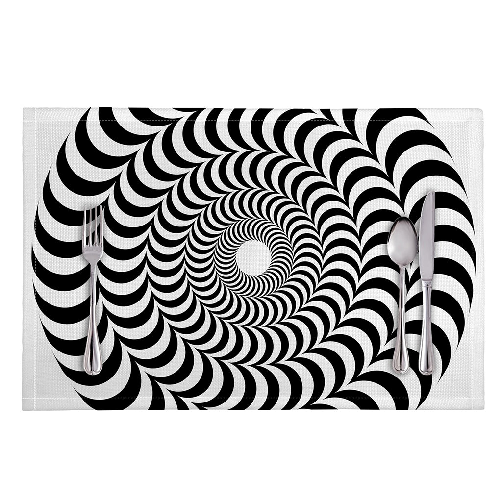 Black And White Circle Illusion Print Placemat