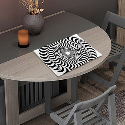 Black And White Circle Illusion Print Placemat
