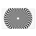 Black And White Circle Illusion Print Polyester Doormat
