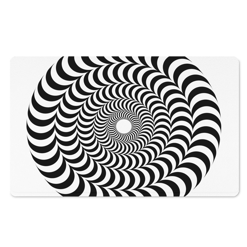 Black And White Circle Illusion Print Polyester Doormat