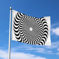 Black And White Circle Illusion Print Polyester Flag