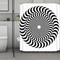 Black And White Circle Illusion Print Polyester Shower Curtain