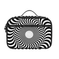 Black And White Circle Illusion Print Portable Lunch Bag
