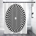 Black And White Circle Illusion Print Premium Shower Curtain