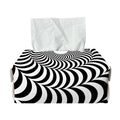 Black And White Circle Illusion Print Rectangle Tissue Box Cover
