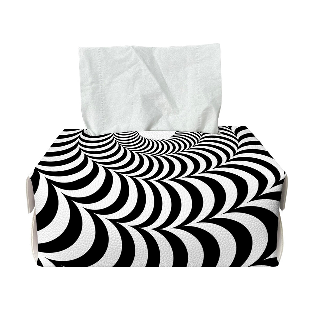 Black And White Circle Illusion Print Rectangle Tissue Box Cover