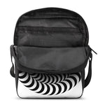 Black And White Circle Illusion Print Rectangular Crossbody Bag