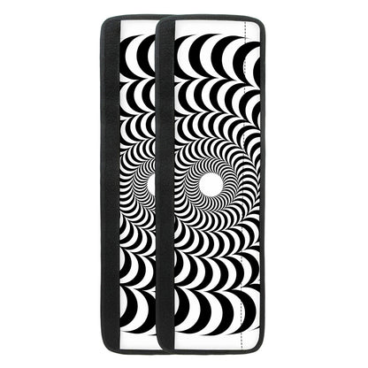 Black And White Circle Illusion Print Refrigerator Handle Covers