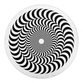 Black And White Circle Illusion Print Round Blanket