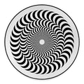 Black And White Circle Illusion Print Round Floor Mat
