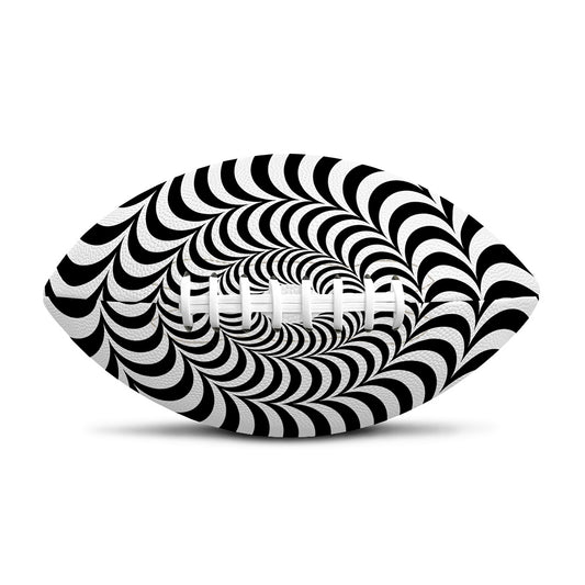Black And White Circle Illusion Print Rugby Ball