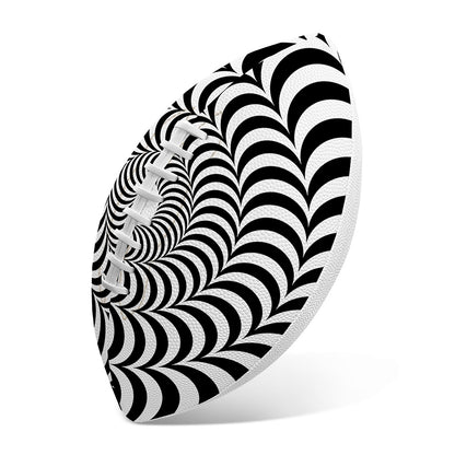 Black And White Circle Illusion Print Rugby Ball