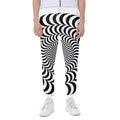 Black And White Circle Illusion Print Joggers