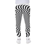 Black And White Circle Illusion Print Scuba Joggers