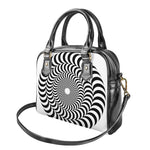 Black And White Circle Illusion Print Shoulder Handbag
