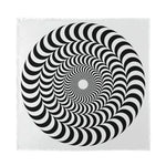 Black And White Circle Illusion Print Silk Bandana