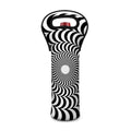Black And White Circle Illusion Print Single Neoprene Wine Tote