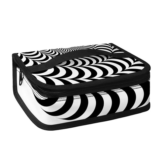 Black And White Circle Illusion Print Small Lunch Bag