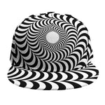 Black And White Circle Illusion Print Snapback Cap