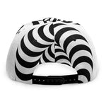 Black And White Circle Illusion Print Snapback Cap