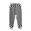 Black And White Circle Illusion Print Sweatpants