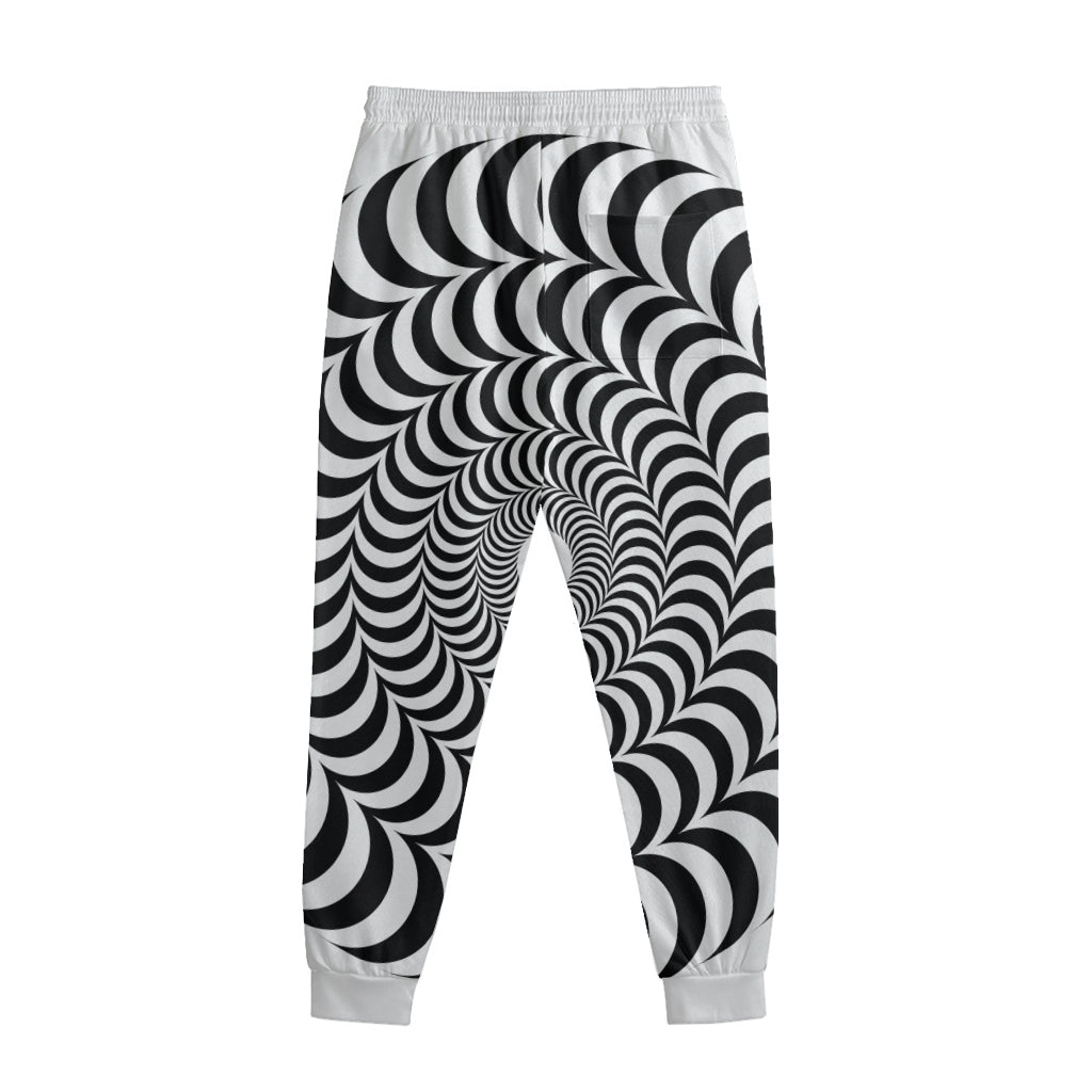 Black And White Circle Illusion Print Sweatpants