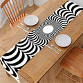 Black And White Circle Illusion Print Table Runner