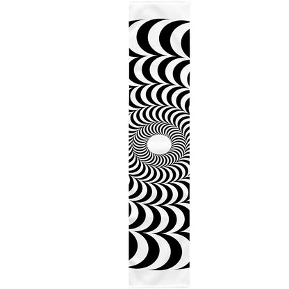Black And White Circle Illusion Print Table Runner