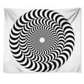 Black And White Circle Illusion Print Tapestry