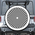 Black And White Circle Illusion Print Tire Cover