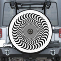 Black And White Circle Illusion Print Tire Cover With Camera Hole
