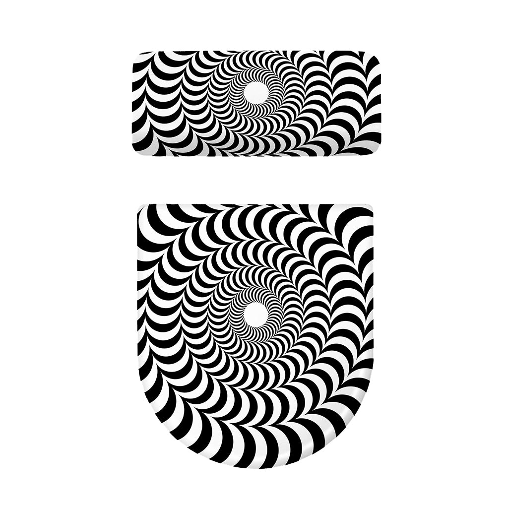 Black And White Circle Illusion Print Toilet Lid And Tank Cover Set