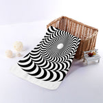 Black And White Circle Illusion Print Towel