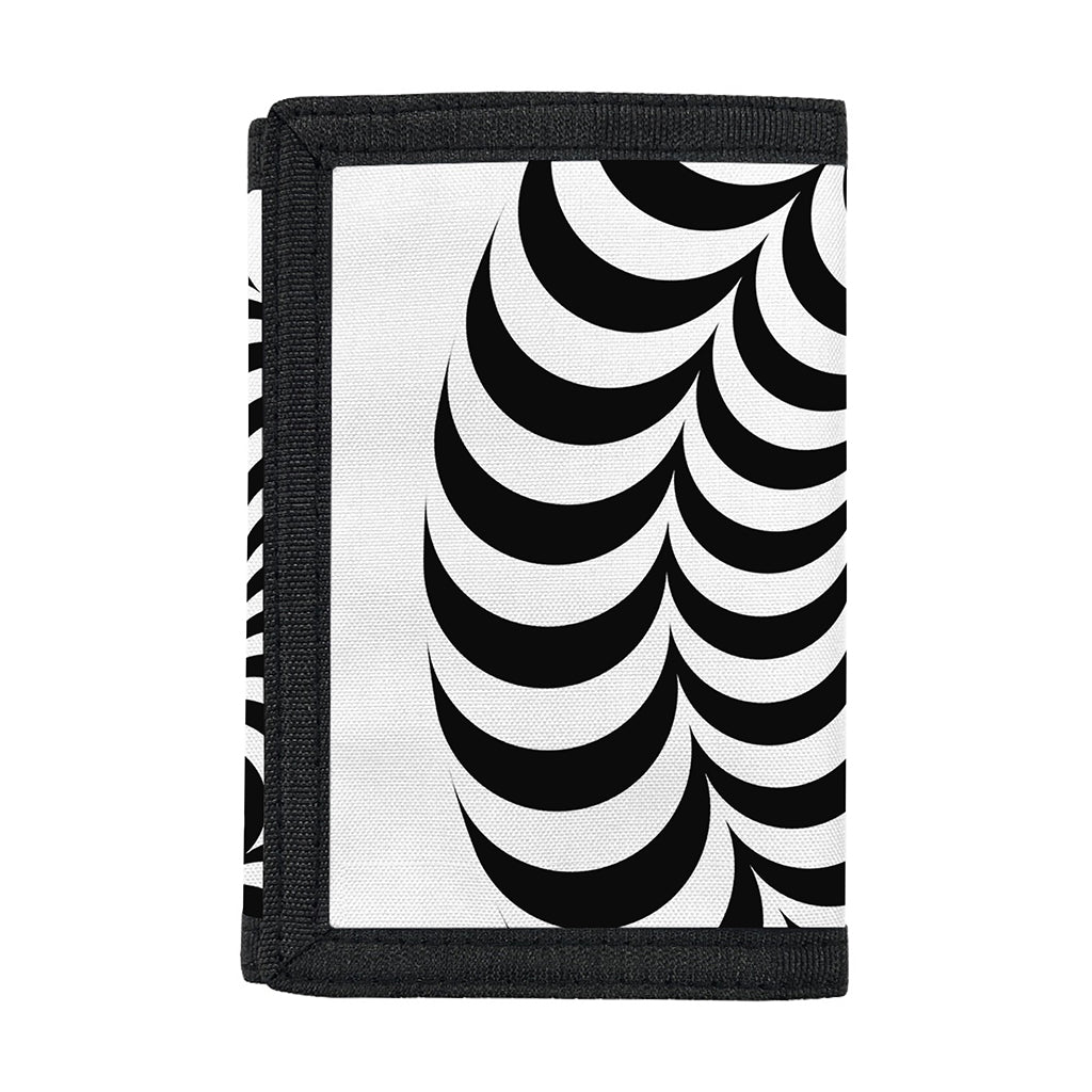 Black And White Circle Illusion Print Trifold Wallet