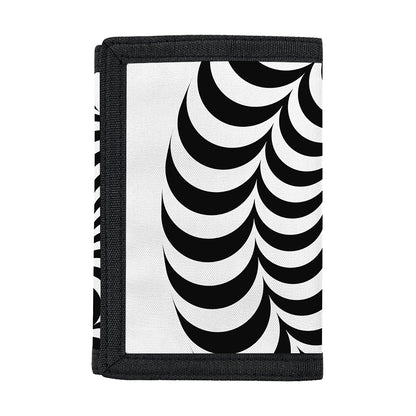 Black And White Circle Illusion Print Trifold Wallet
