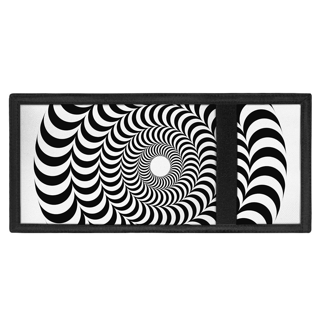 Black And White Circle Illusion Print Trifold Wallet
