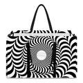 Black And White Circle Illusion Print Utility Tote Bag