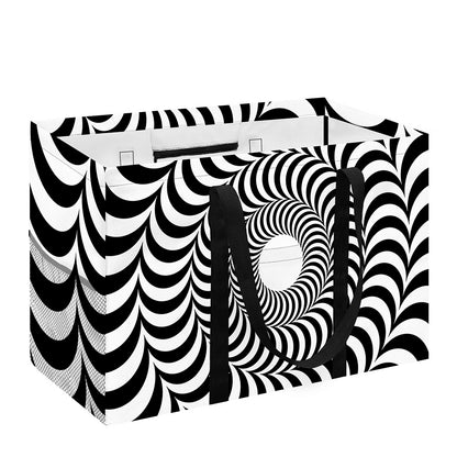 Black And White Circle Illusion Print Utility Tote Bag