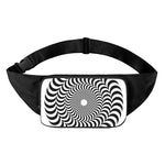 Black And White Circle Illusion Print Waist Bag