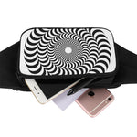Black And White Circle Illusion Print Waist Bag