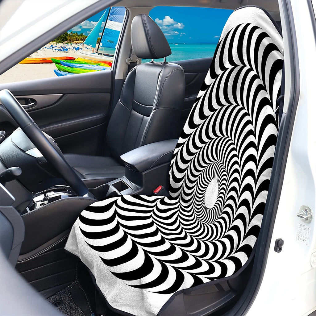Black And White Circle Illusion Print Waterproof Car Seat Cover