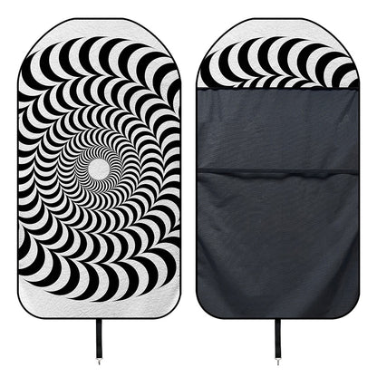Black And White Circle Illusion Print Waterproof Car Seat Cover