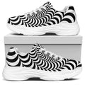Black And White Circle Illusion Print White Chunky Shoes