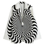 Black And White Circle Illusion Print Women's Blazer