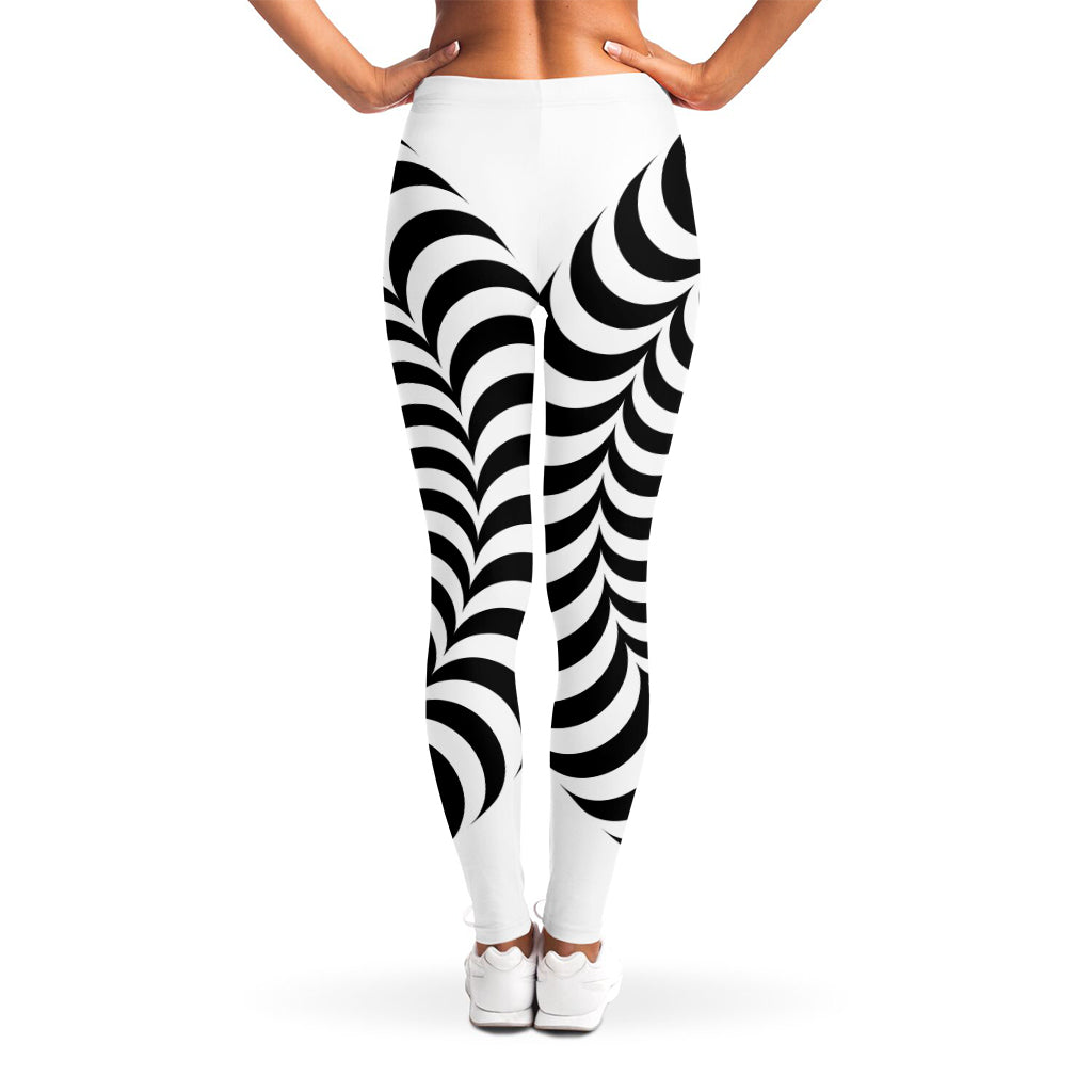Black And White Circle Illusion Print Women's Leggings