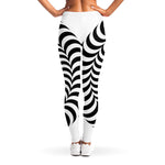 Black And White Circle Illusion Print Women's Leggings