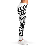 Black And White Circle Illusion Print Women's Leggings